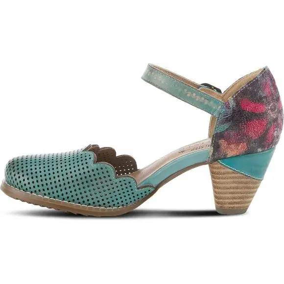 L'Artiste by Spring Step Womens Parchelle Ankle Strap Shoe -- Sky Blue Multi NEW